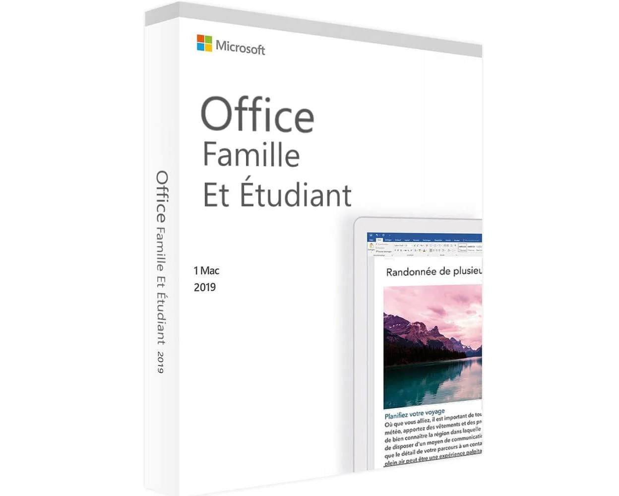 Microsoft Office 2019 Famille et Étudiant pour Mac.