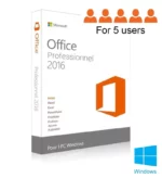 Microsoft Office 2016 Professionnel Plus pour 5 postes